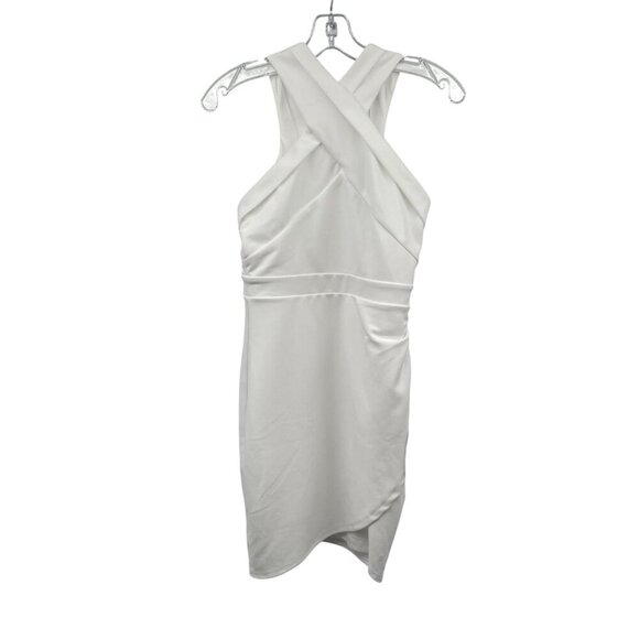 Lulus Dresses & Skirts - Lulus Halter Sheath Dress Crisscross Neck White Size Small Zip New
